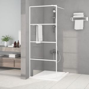 Mampara de ducha vidrio esg transparente blanco 80x195 cm