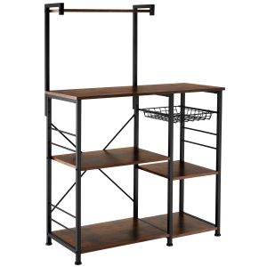 Estantería para cocina crawley 90x40x131,5cm, marrón