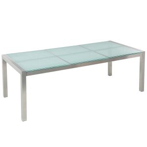 Mesa de jardín grosseto 220 cm 100 cm vidrio agrietado transparente