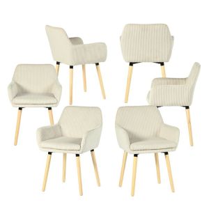Sillas escandinavas de pana beige - lote 6