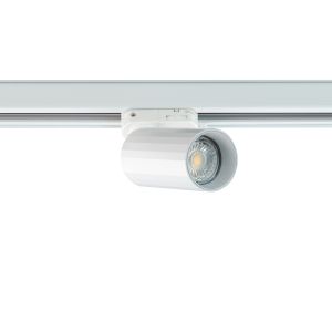 Aplique de carril trifásico para bombilla GU10 BAEM orientable Blanco