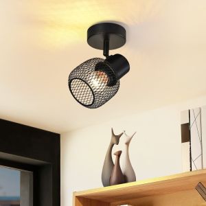 Nettlife lámpara de techo foco lámpara de pasillo vintage de metal negro