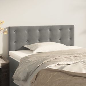 Cabecero de terciopelo gris claro 80x5x78/88 cm
