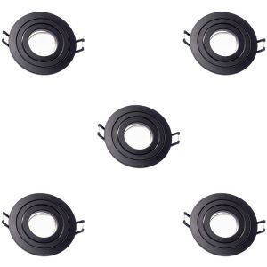 Pack 5 foco empotrable orientable classic redondo negro wonderlamp 1xgu10