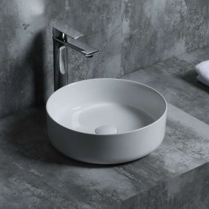 Lavabo de sobreponer cilin cerámica 36x12x36 cm blanco
