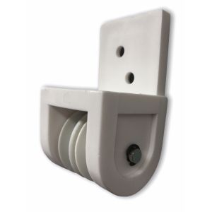 Polea doble para cuerda de pérgola blanca