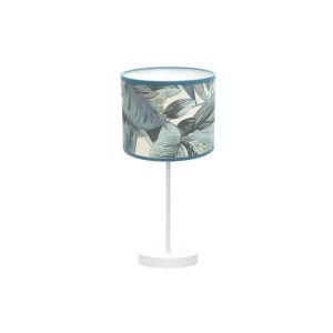 Sobremesa 1xe14 blanco hoja azul 42x17x17cm argel