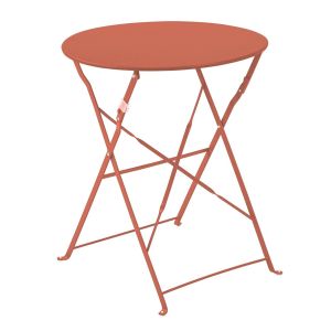 Oviala - mesa plegable de acero terracota