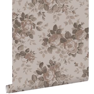 Estahome papel pintado flores vintage rosa viejo 50 x 900 cm