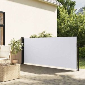 Pantalla de jardín, toldo lateral retráctil blanco 120x600 cm ety5339714