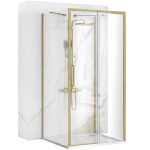 Rea cabina de ducha de pared rapid slide brush gold 150x100, 150x100x195 cm