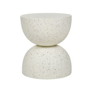 Mesa auxiliar caoria 40 cm 40 cm efecto terrazo blanco crema