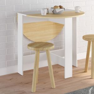 Mesa plegable redonda - blanco haya - 76 x 103,5 cm