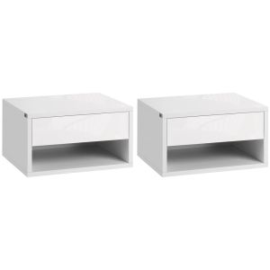 Mesitas de noche 37x32x21 cm color blanco Homcom