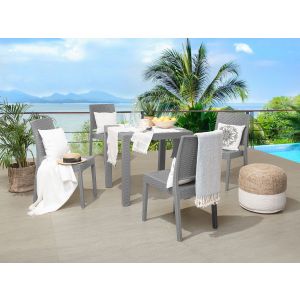 Conjunto de comedor exterior 4 plazas fossano gris claro