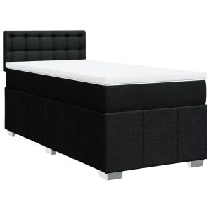 vidaXL cama box spring con colchón tela negro 100x200 cm