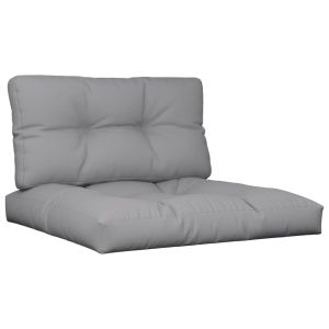 vidaXL cojines para sofá de palets 2 unidades tela gris