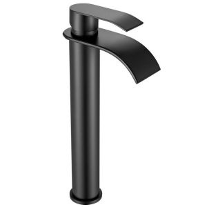 Grifo de lavabo cascada - cecipa max - mezclador negro - acero inoxidable -