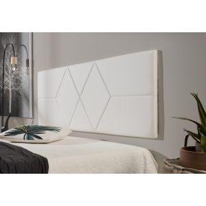 Cabecero de cama 135 dos rombos polipiel 152x57x5cm blanco