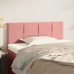 Cabecero de terciopelo rosa 80x5x78/88 cm eso9820