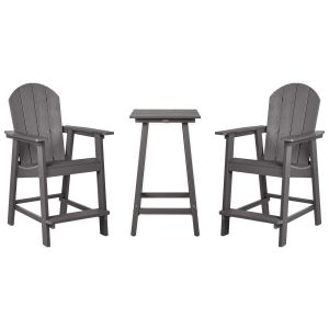Conjunto de balcón adirondack gris oscuro