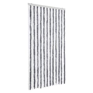 vidaXL cortina antimoscas chenilla gris y blanco 100x200 cm