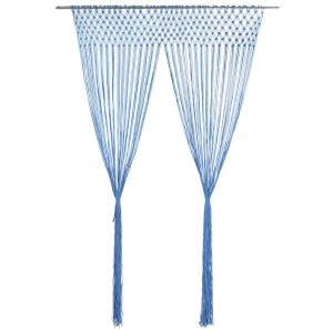 vidaXL cortina de macramé algodón azul 140x240 cm