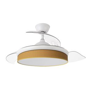 Ventilador dc moda 72w blanco/amarillo 3 aspas