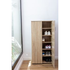 Zapatero librería de dos puertas 60x32,5x124 (taupe)