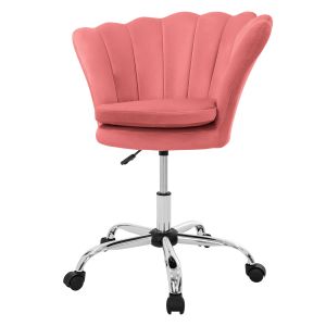 Silla de oficina asiento de terciopelo rosa moderno