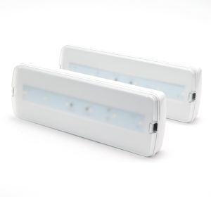 Pack de 2 luz emergencia LED 3w empotrable/superficie 265lm difusor