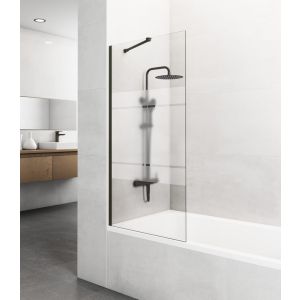Panel fijo de bañera screen 150x85cm titanio frost + brazo ajustable