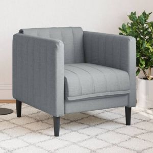 Sillón de tela gris claro qweo4506