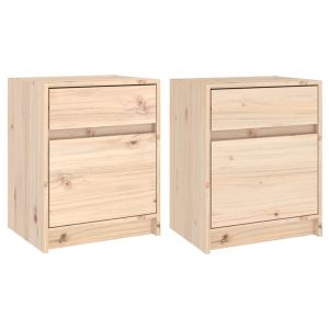 Casa lúmina - set  de 2 mesita de noche madera madeira  40 x 31 x 50 cm
