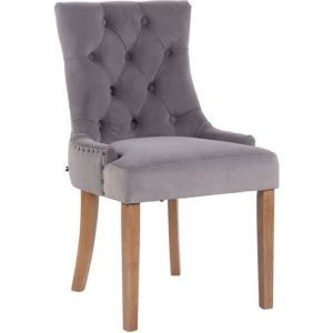 Silla comedor de terciopelo gris - lote 2 - 55 cm