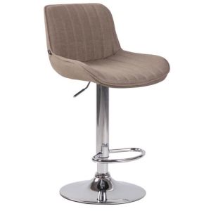 Taburete de bar ajustable - tela - taupe cromo
