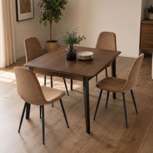 Silla arter, acolchada, en terciopelo beige