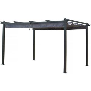 Pérgola de aluminio con techo retráctil - 3 x 4 m - antracita