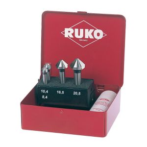 Ruko-102151a-juego de 4 avellanadores cónicos din 335 forma c hss 90° para
