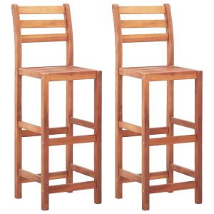 vidaXL sillas de cocina 2 unidades madera maciza de acacia
