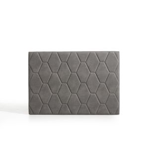 Cabecero ágata para cama de 80 de tela gris 115x115x8. Matris