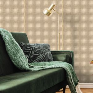 Papel pintado texturizado etnico tnt panel rattan borneo beige