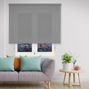 Estor enrollable traslucido básico gris 150 x 250