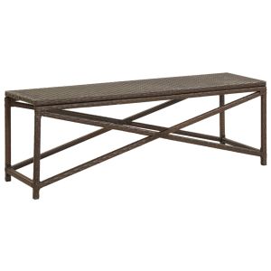 vidaXL banco de jardín de ratán sintético marrón 120 cm