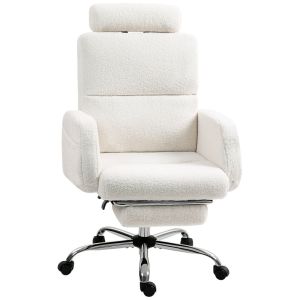 Silla de escritorio 67x74x115 cm borreguito color beige Homcom