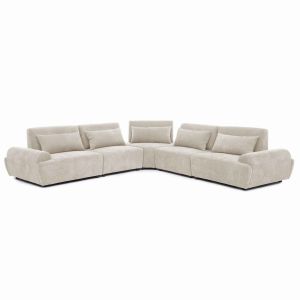 Sofá esquinero modular de 5 plazas con respaldo ajustable 340 cm crudo