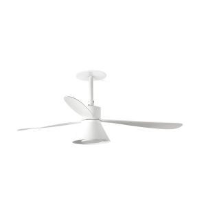 Ventilador de techo blanco mate de metal motor dc 6 velocidades inverso