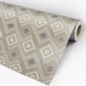 Papel pintado geométrico rombos café 60cm por 250cm