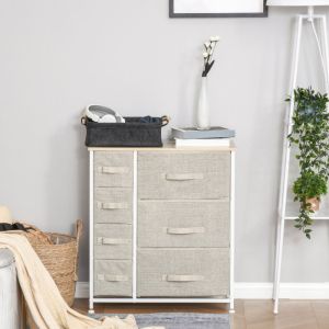 Cajonera con 7 cajones gris claro 71x63,5x30cm