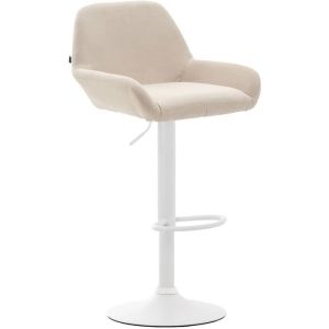 Taburete de bar moderno - tela - crema - 89-109 cm